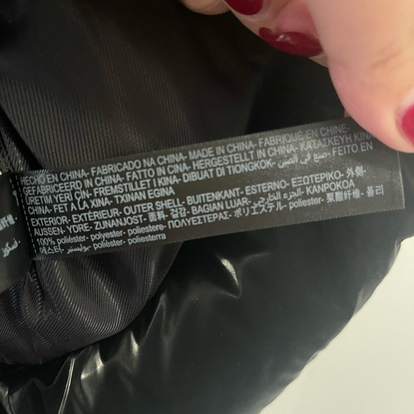 Massimo Dutti Crop Puffer Shiny Black Jacket Size M - Picture 9 of 10